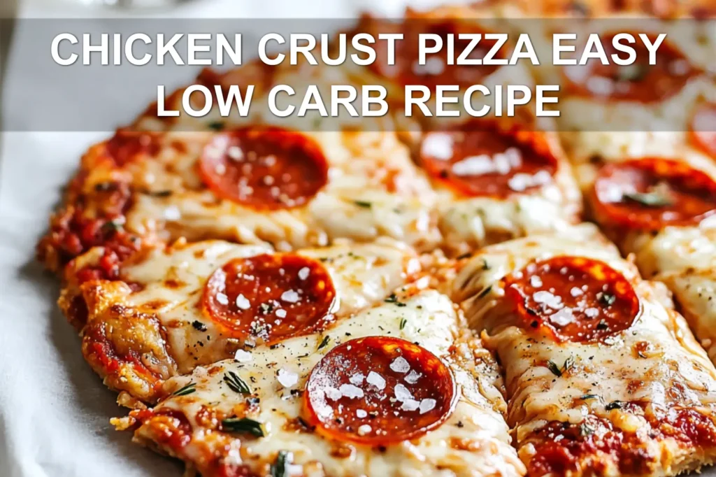 CHICKEN CRUST PIZZA EASY LOW CARB RECIPE hero pizza with golden chicken crust and pepperoni
