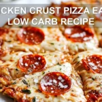 CHICKEN CRUST PIZZA EASY LOW CARB RECIPE hero pizza with golden chicken crust and pepperoni