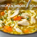 Chicken Noodle Soup Ultimate Cozy Comfort Food Recipe 6 CHICKEN NOODLE SOUP centered hero view, clean and uncluttered