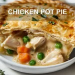 Chicken Pot Pie Easy and Delicious Recipe 7 CHICKEN POT PIE centered hero view, clean and uncluttered