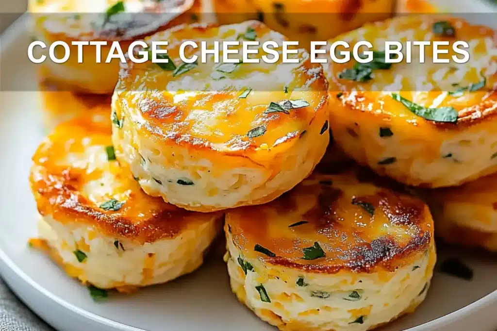 COTTAGE CHEESE EGG BITES centered hero view, clean and uncluttered