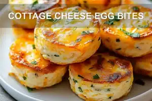 COTTAGE CHEESE EGG BITES centered hero view, clean and uncluttered