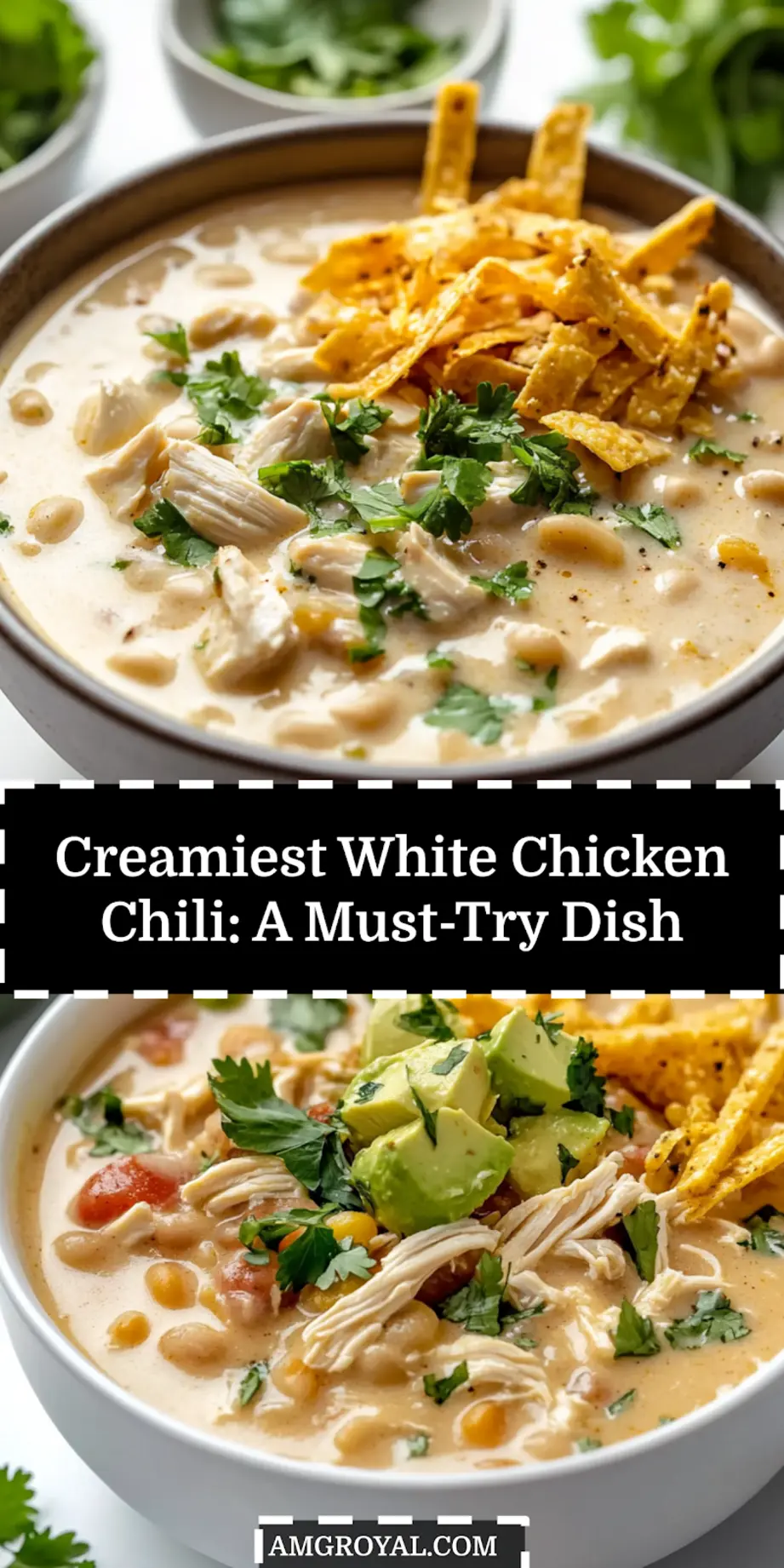 Creamiest White Chicken Chili: Ultimate Comfort Recipe 5 Creamiest white chicken chili in a rustic bowl with tortilla chips on the side, perfect for cozy dinners