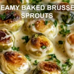 Creamy Baked Brussels Sprouts: A Delicious Must-Try Recipe 6 CREAMY BAKED BRUSSELS SPROUTS centered hero view, clean and uncluttered
