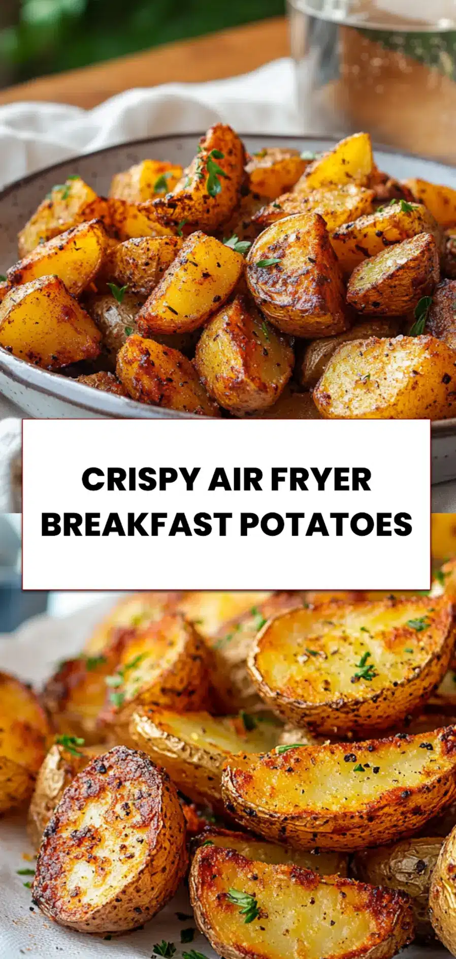 Crispy Air Fryer Breakfast Potatoes: Irresistibly Simple Recipe 5 Air fryer breakfast potatoes plated with paprika and rosemary - perfect for optimized breakfast sides