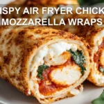 CRISPY AIR FRYER CHICKEN MOZZARELLA WRAPS centered hero view, clean and uncluttered