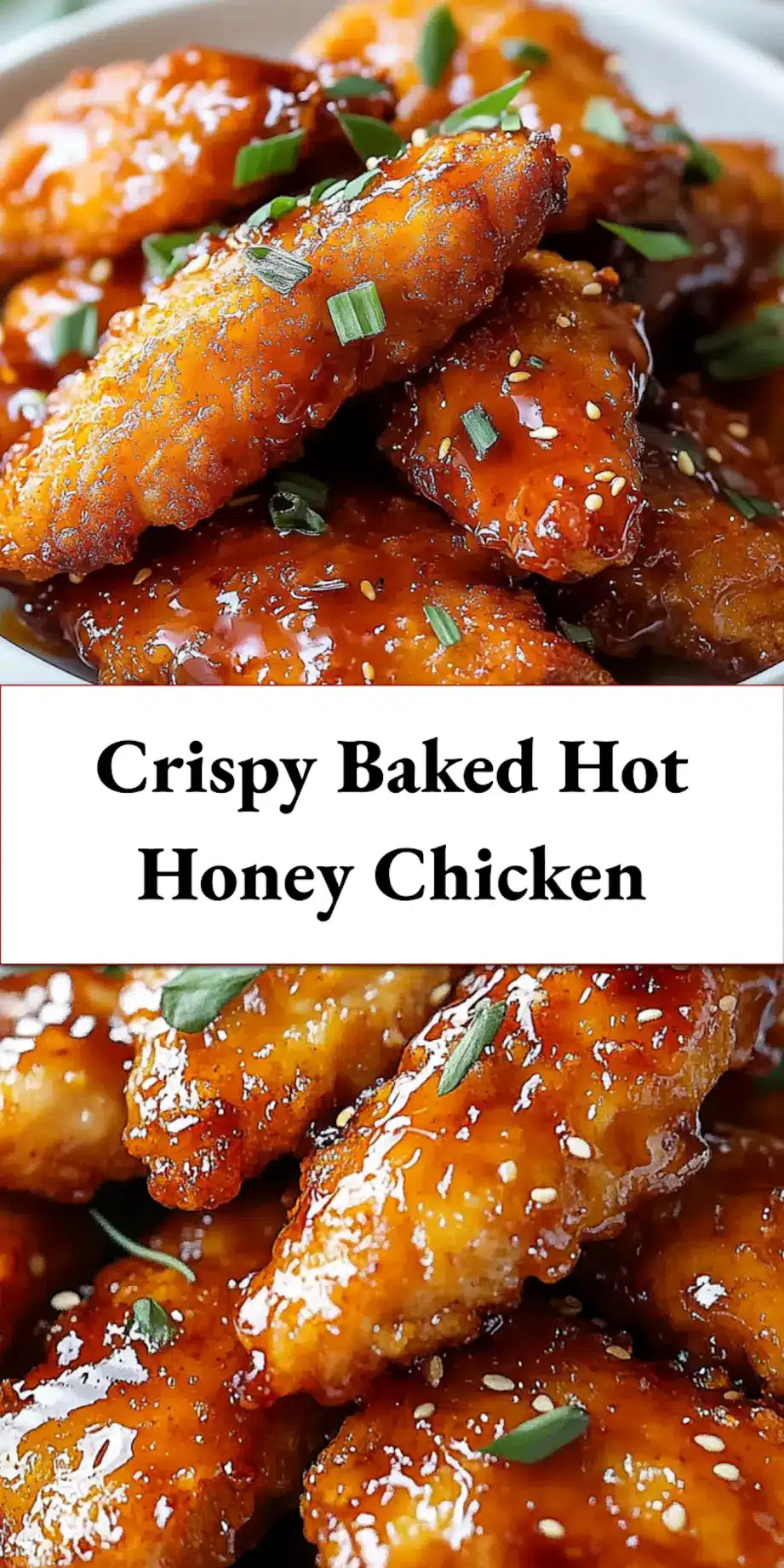 Crispy Baked Hot Honey Chicken Recipe You Must Try 5 Plated crispy baked hot honey chicken with honey drizzle and side dishes