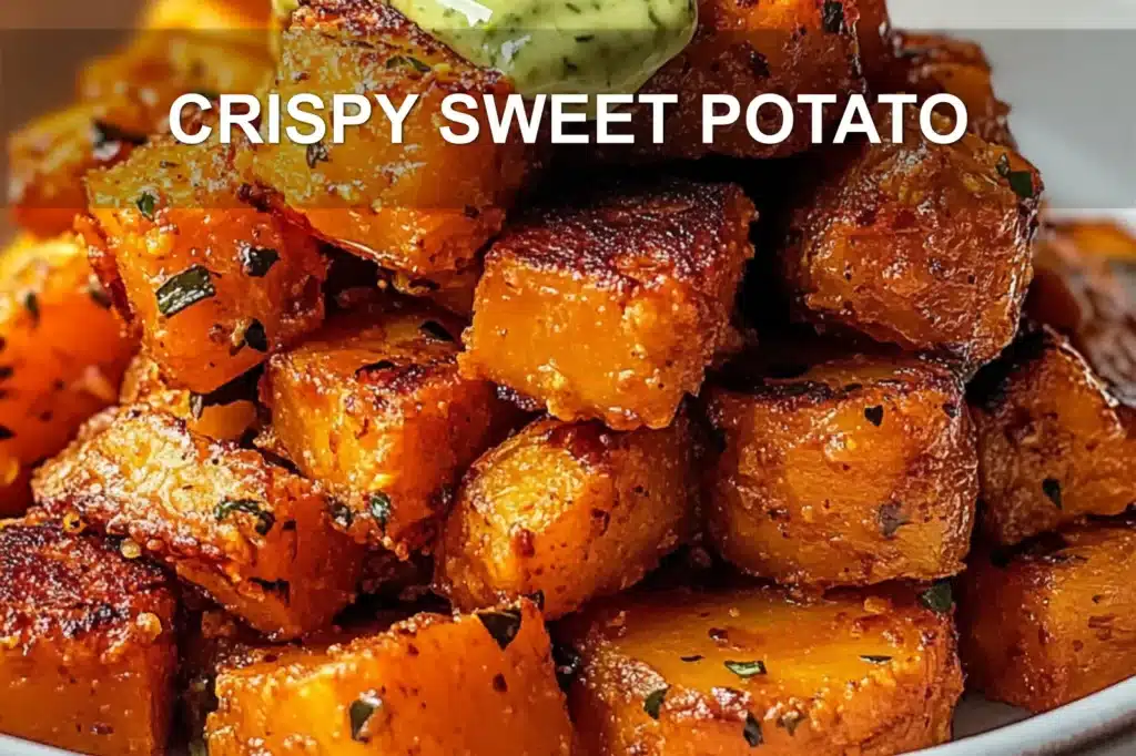CRISPY SWEET POTATO centered hero view, clean and uncluttered
