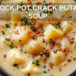 Crock Pot Crack Potato Soup Easy Delicious Recipe 6 CROCK POT CRACK POTATO SOUP centered hero view, clean and uncluttered