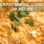 CROCKPOT BUFFALO CHICKEN DIP RECIPE centered hero view, clean and uncluttered