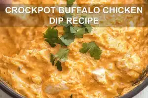 Crockpot Buffalo Chicken Dip Recipe: Easy and Irresistible CROCKPOT BUFFALO CHICKEN DIP RECIPE centered hero view, clean and uncluttered