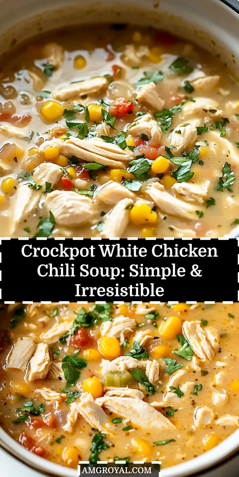 Crockpot White Chicken Chili Soup: Ultimate Cozy Feast 5 Bowl of crockpot white chicken chili soup with toppings like avocado, sour cream, cilantro, and tortilla chips