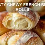 Crusty Chewy French Bread Rolls: The Perfect Recipe 6 CRUSTY CHEWY FRENCH BREAD ROLLS centered hero view, clean and uncluttered