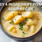 Easy 4 Ingredient Potato Soup Recipe to Enjoy Today 6 EASY 4 INGREDIENT POTATO SOUP RECIPE centered hero view, clean and uncluttered