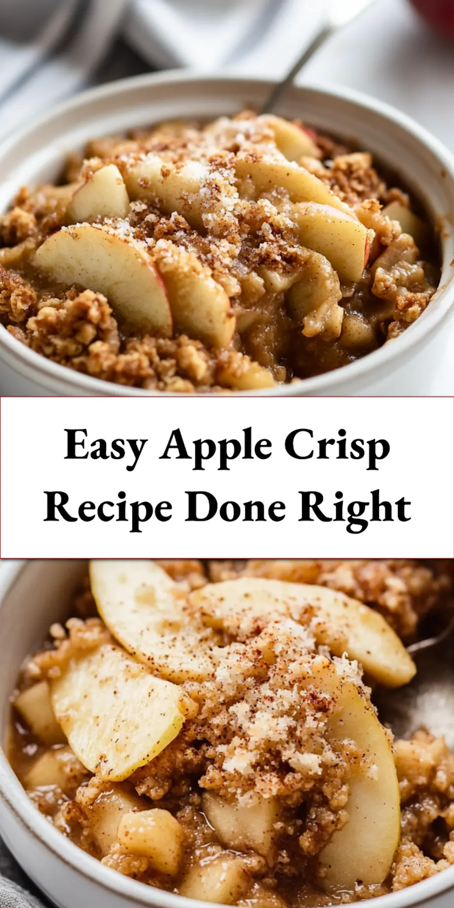 Easy Apple Crisp Recipe: Delicious and Quick Dessert 6 Golden baked apple crisp with vanilla ice cream in a rustic bowl