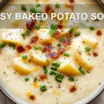 Easy Baked Potato Soup: Delicious Quick Recipe 6 EASY BAKED POTATO SOUP centered hero view, clean and uncluttered