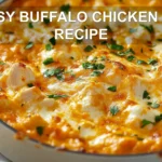 EASY BUFFALO CHICKEN DIP RECIPE centered hero view, clean and uncluttered