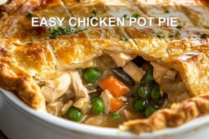 EASY CHICKEN POT PIE centered hero view, clean and uncluttered