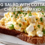 EGG SALAD WITH COTTAGE CHEESE NO MAYO on sourdough with avocado and pickles
