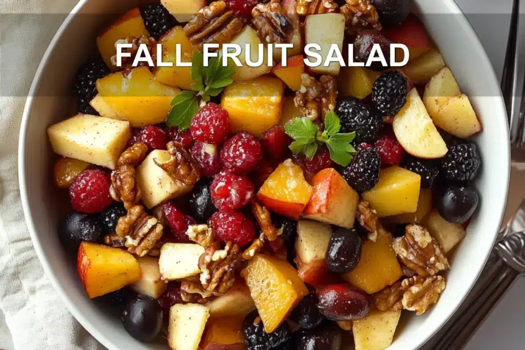 FALL FRUIT SALAD centered hero view, clean and uncluttered