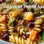 Fall Harvest Pasta Salad Easy Cozy Recipe 6 FALL HARVEST PASTA SALAD centered hero view, clean and uncluttered