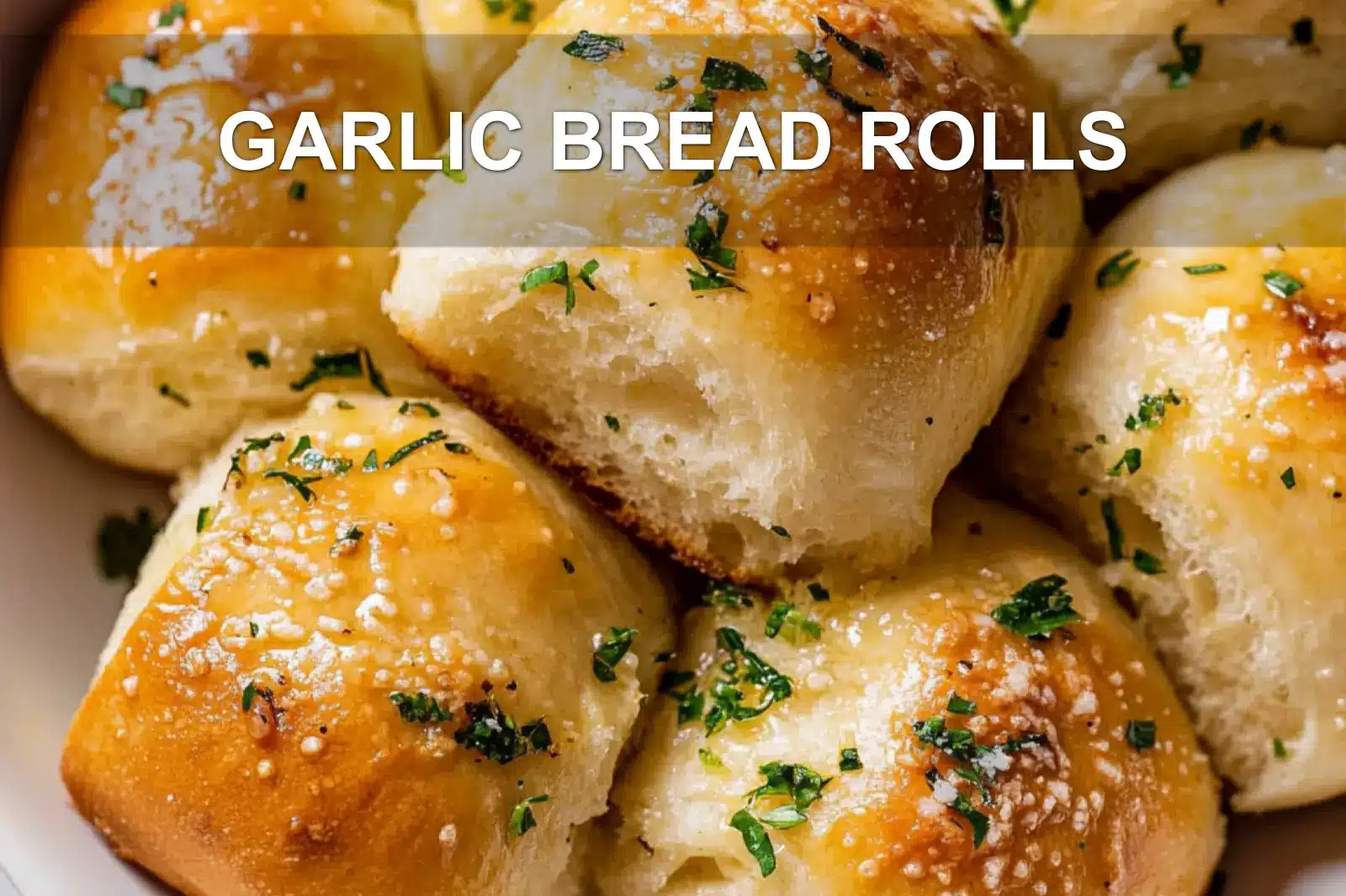 GARLIC BREAD ROLLS centered hero view, clean and uncluttered