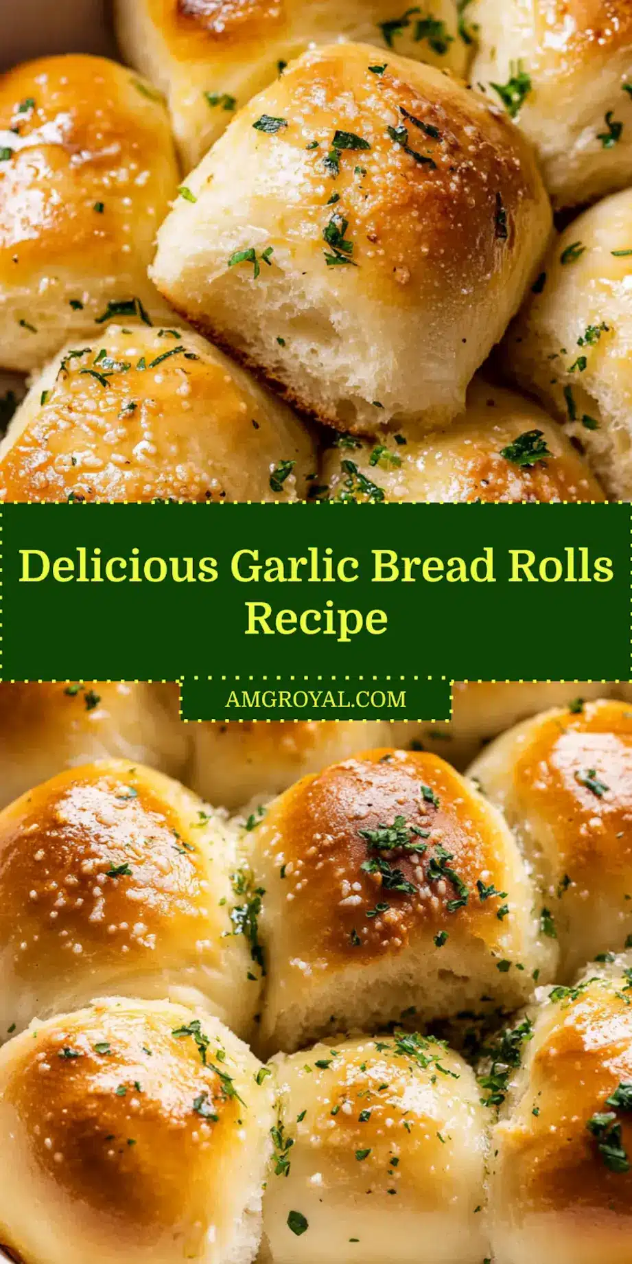 Freshly baked garlic bread rolls close-up, ready to serve warm