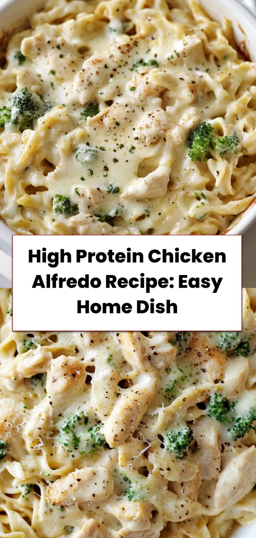 High Protein Chicken Alfredo Recipe: Easy Delicious Meal 5 Baked high protein chicken alfredo with golden cheese crust shown from top view, perfect for serving