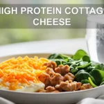 HIGH PROTEIN COTTAGE CHEESE breakfast with eggs turkey sausage spinach and melted cheese