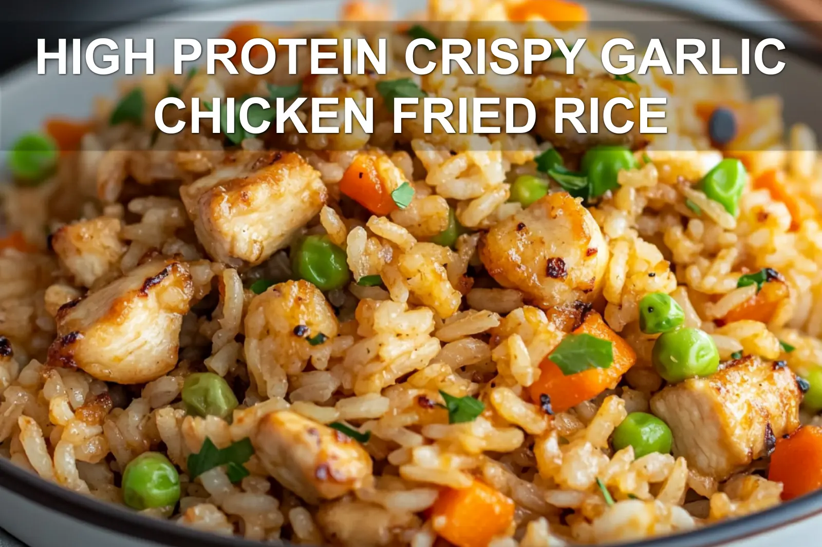 High Protein Crispy Garlic Chicken Fried Rice Recipe
