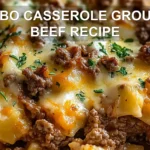 HOBO CASSEROLE GROUND BEEF RECIPE centered hero view, clean and uncluttered