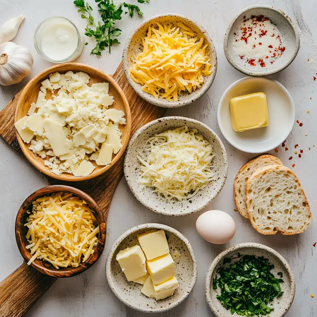 Best Cheesy Garlic Bread Your Taste Buds Need 4 Ingredients for the best cheesy garlic bread including garlic, butter, bread, cheese, and herbs