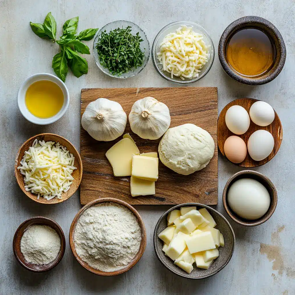 Buttery Cheese Garlic Rolls Easy and Irresistible 4 Ingredients for buttery cheese garlic rolls neatly arranged on a kitchen counter