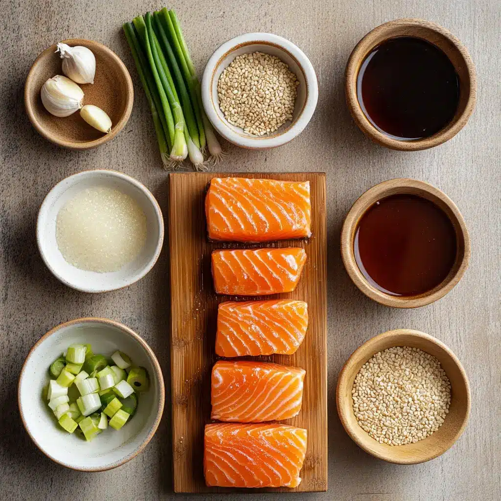 Crispy Air Fryer Honey Garlic Salmon Bites: Delicious Meal 4 Ingredients for crispy air fryer honey garlic salmon bites including salmon, honey, soy sauce, garlic, ginger, and cornstarch