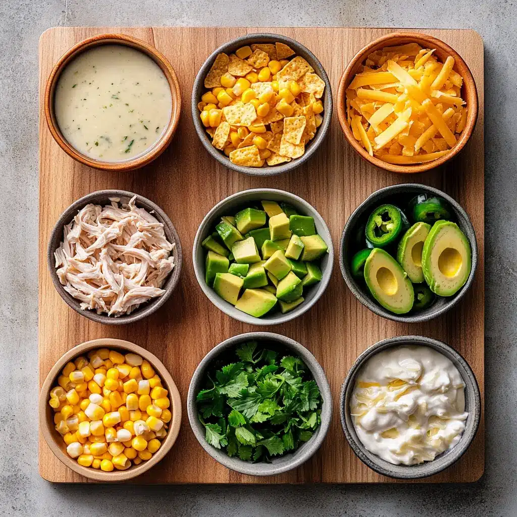 Crockpot White Chicken Chili Soup: Ultimate Cozy Feast 4 Top-down view of crockpot white chicken chili soup ingredients on a kitchen counter, ready to cook