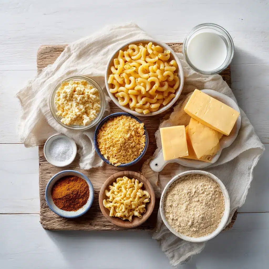 Easy Mac and Cheese Recipe: Quick Delicious Dish 4 Ingredients for easy mac and cheese recipe including cheeses, butter, mustard and cavatappi pasta