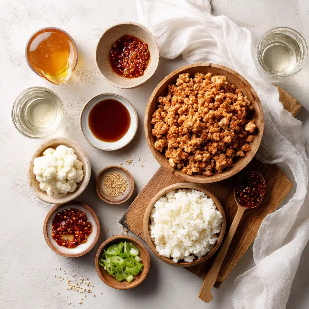 Firecracker Ground Chicken: Easy and Delicious Recipe 4 Ingredients for FIRECRACKER GROUND CHICKEN including ground chicken, chili oil, buffalo sauce, and Swerve brown sugar