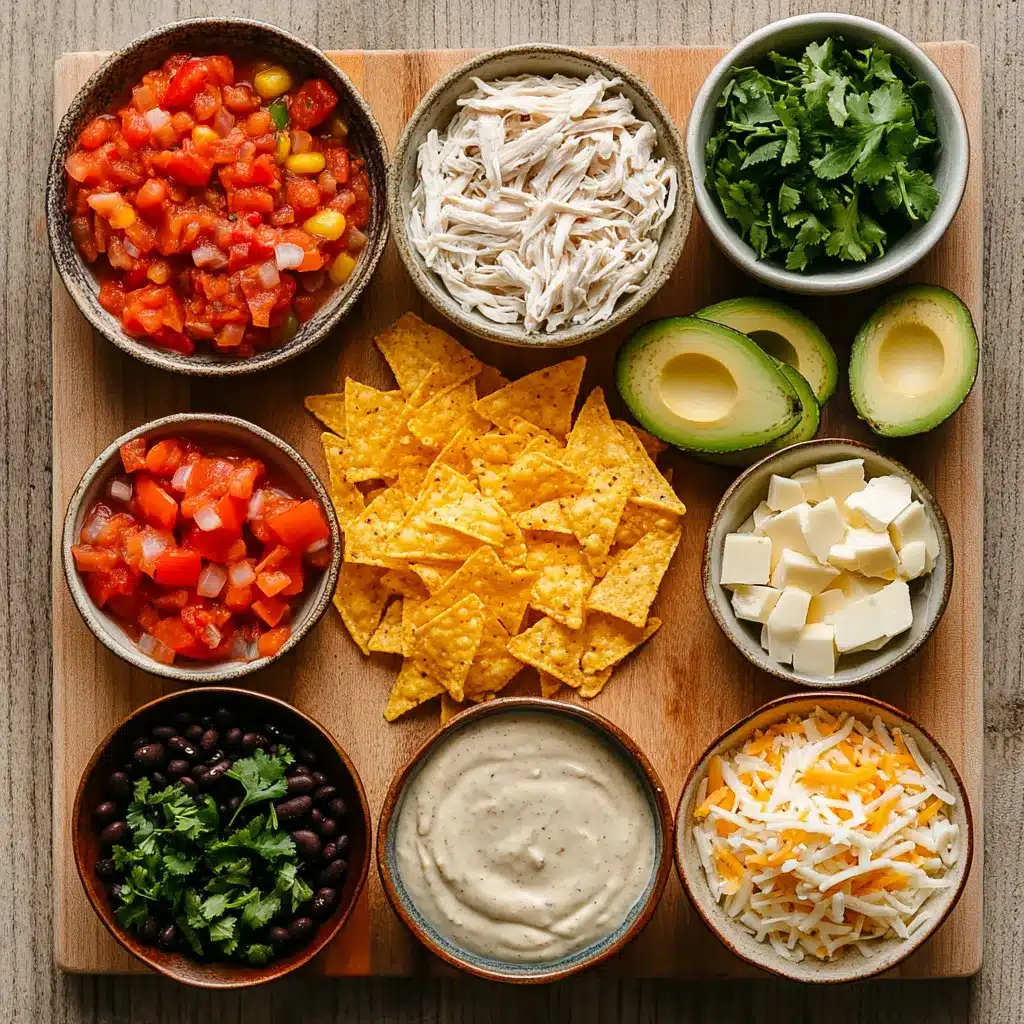 White Chicken Chili Recipe: Easy and Delicious Meal 4 Overhead view of white chicken chili ingredients including cream cheese, spices, white beans, and chicken for slow cooker recipe