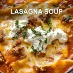 LASAGNA SOUP centered hero view, clean and uncluttered