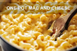 One Pot Mac And Cheese: Easy Irresistible Recipe ONE POT MAC AND CHEESE centered hero view, clean and uncluttered