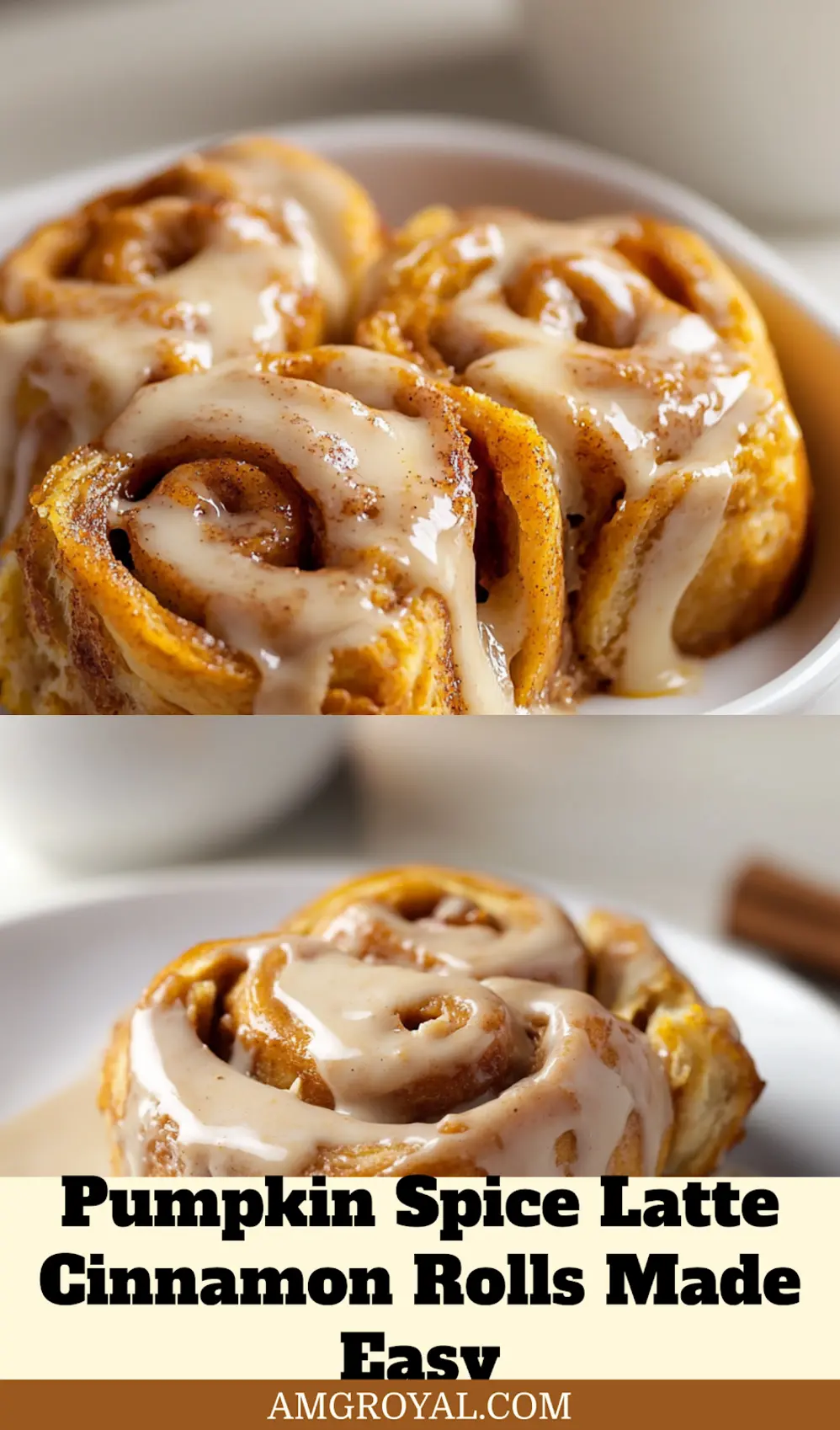 Pumpkin Spice Latte Cinnamon Rolls: Irresistible Recipe Secrets 5 Close-up of Pumpkin Spice Latte Cinnamon Rolls with espresso glaze, perfect for fall brunch