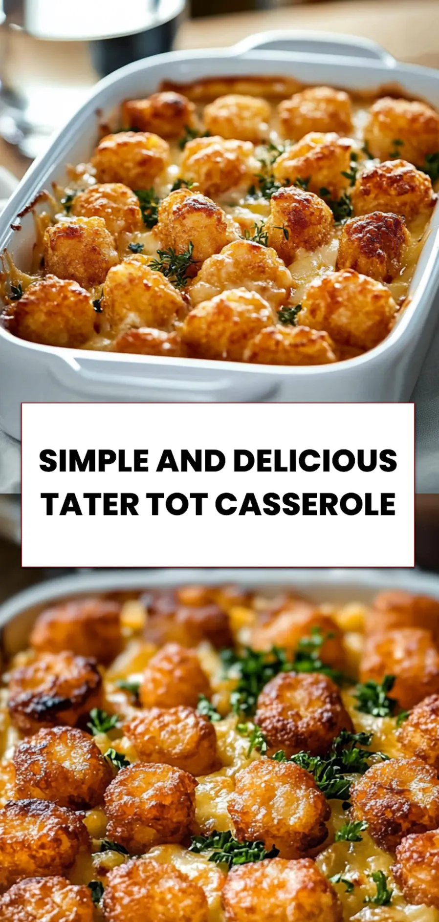 Simple and Delicious Tater Tot Casserole: Perfect Family Dinner 5 Tater tot casserole with golden crispy topping, cheesy layers of orzo, broccoli and sausage