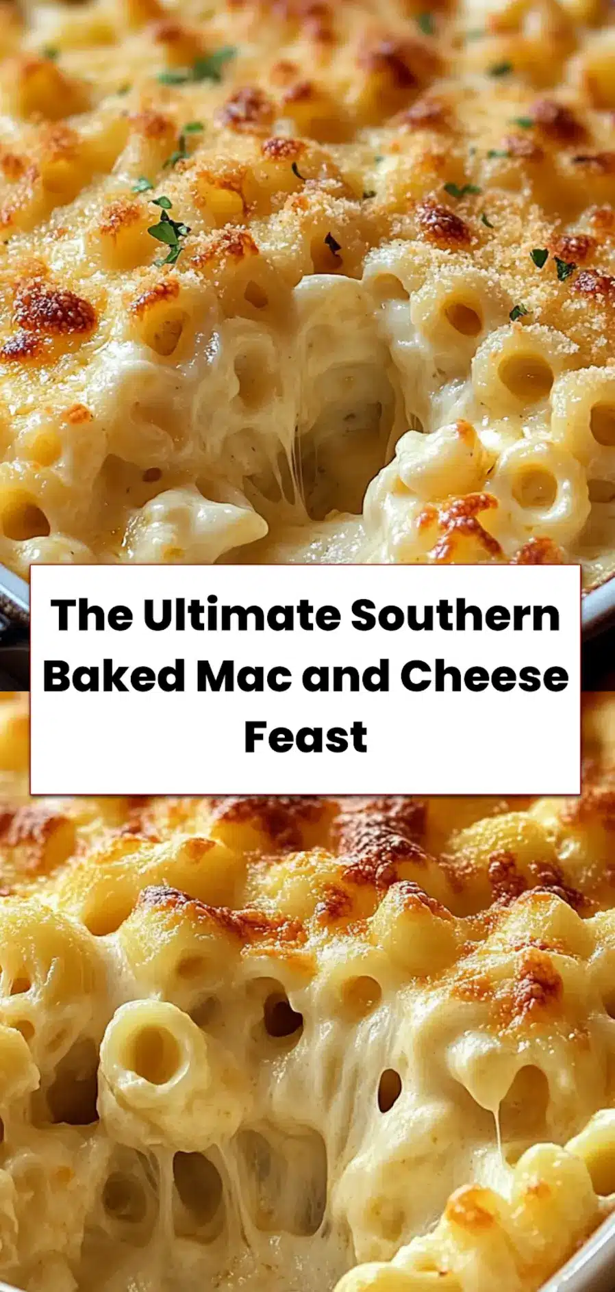 Southern Baked Mac and Cheese: Easy and Irresistible Recipe 5 Plated Southern Baked Mac and Cheese with golden panko topping and gooey cheese layers