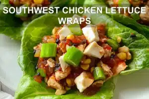 Southwest Chicken Lettuce Wraps Quick Easy Delicious SOUTHWEST CHICKEN LETTUCE WRAPS centered hero view, clean and uncluttered