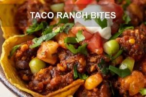 Taco Ranch Bites: Easy and Irresistible Snacks TACO RANCH BITES centered hero view, clean and uncluttered