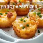 Tater Tot Appetizer Cups for Irresistible Party Ideas 6 TATER TOT APPETIZER CUPS centered hero view, clean and uncluttered