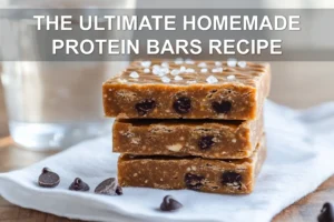 THE ULTIMATE HOMEMADE PROTEIN BARS RECIPE finished peanut butter date bars with dark chocolate and sea salt