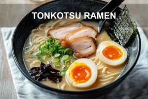 Tonkotsu Ramen: Easy and Delicious Noodle Feast TONKOTSU RAMEN creamy milky broth with chashu soft-cooked egg and nori