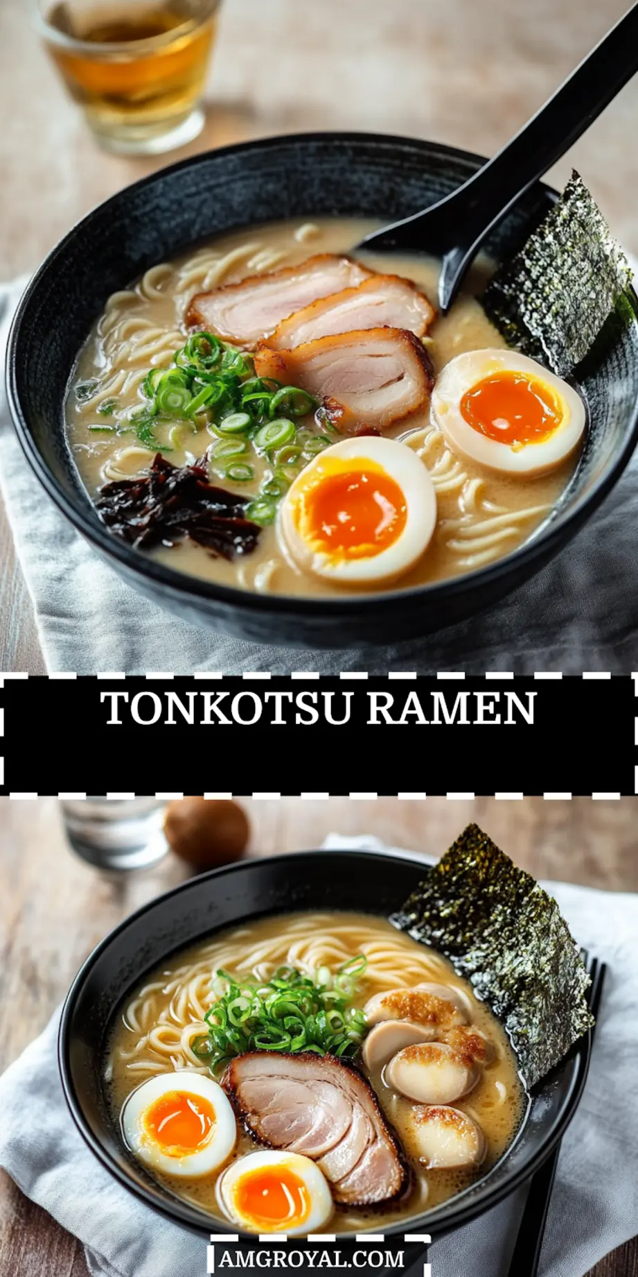 Tonkotsu Ramen: Easy and Delicious Noodle Feast 5 Final presentation of tonkotsu ramen with jammy eggs, scallions, and creamy pork broth - perfect for social sharing