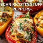 Tuscan Ricotta Stuffed Peppers Recipe You'll Love 6 TUSCAN RICOTTA STUFFED PEPPERS centered hero view, clean and uncluttered